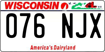 WI license plate 076NJX