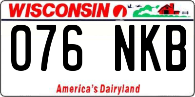 WI license plate 076NKB
