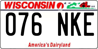 WI license plate 076NKE