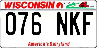 WI license plate 076NKF