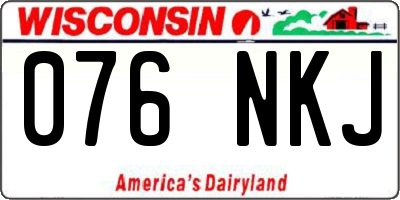WI license plate 076NKJ