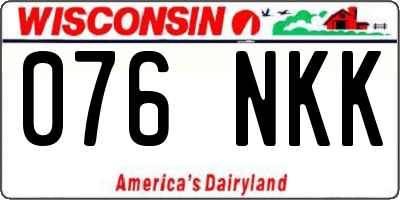 WI license plate 076NKK