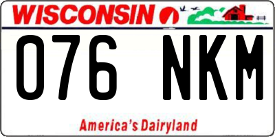 WI license plate 076NKM