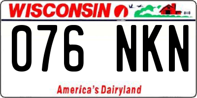 WI license plate 076NKN