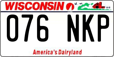 WI license plate 076NKP