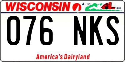 WI license plate 076NKS