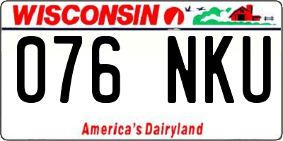 WI license plate 076NKU