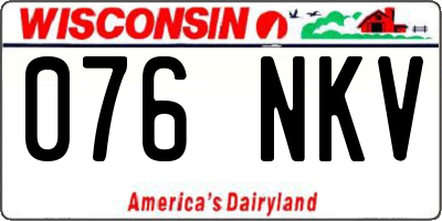 WI license plate 076NKV