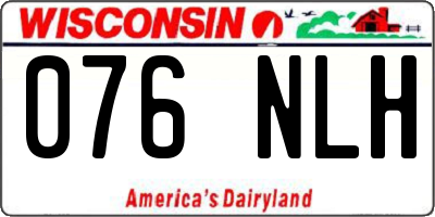 WI license plate 076NLH