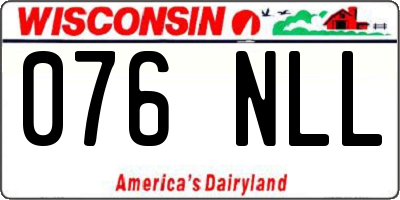 WI license plate 076NLL