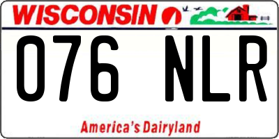 WI license plate 076NLR