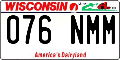 WI license plate 076NMM