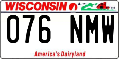 WI license plate 076NMW
