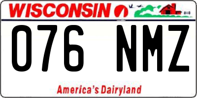 WI license plate 076NMZ