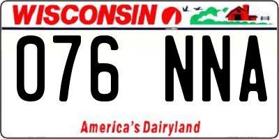 WI license plate 076NNA