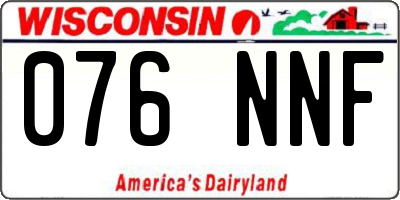 WI license plate 076NNF