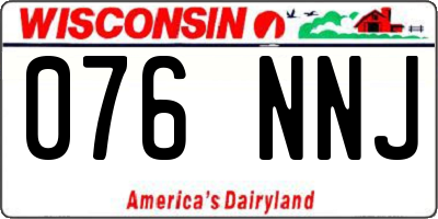 WI license plate 076NNJ