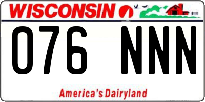 WI license plate 076NNN