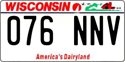WI license plate 076NNV