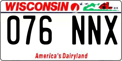 WI license plate 076NNX