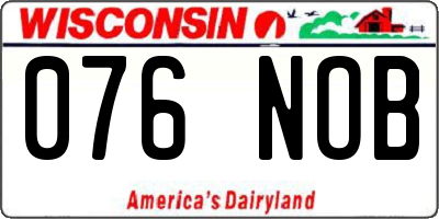 WI license plate 076NOB