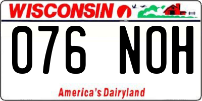 WI license plate 076NOH