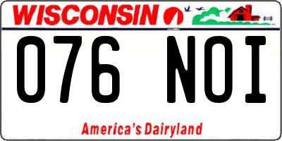 WI license plate 076NOI