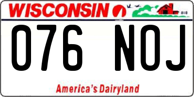 WI license plate 076NOJ