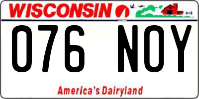 WI license plate 076NOY