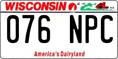 WI license plate 076NPC