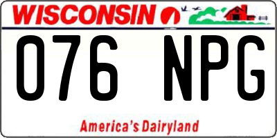 WI license plate 076NPG