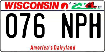 WI license plate 076NPH