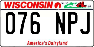 WI license plate 076NPJ