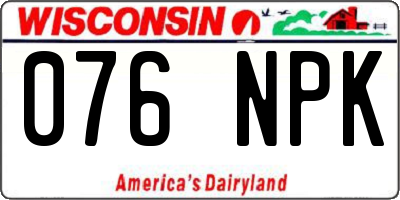 WI license plate 076NPK