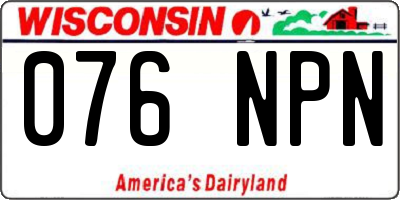 WI license plate 076NPN