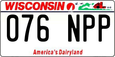 WI license plate 076NPP