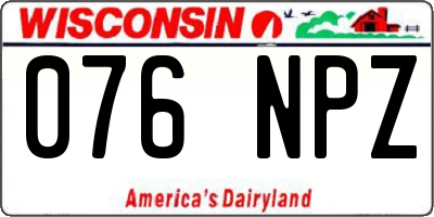 WI license plate 076NPZ