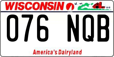 WI license plate 076NQB