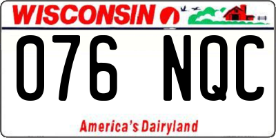 WI license plate 076NQC