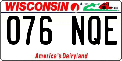 WI license plate 076NQE