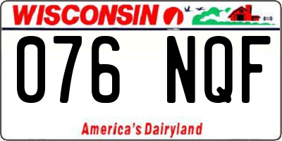 WI license plate 076NQF