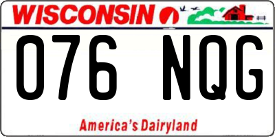 WI license plate 076NQG