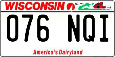 WI license plate 076NQI