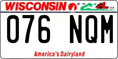 WI license plate 076NQM