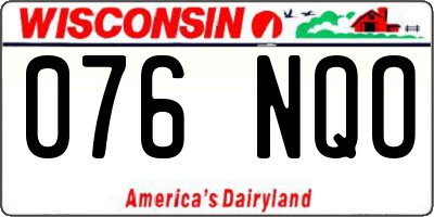 WI license plate 076NQO