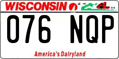 WI license plate 076NQP