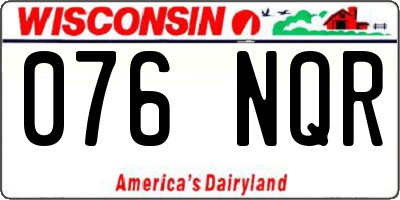 WI license plate 076NQR