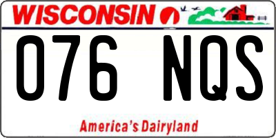 WI license plate 076NQS