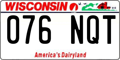 WI license plate 076NQT