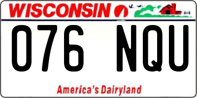 WI license plate 076NQU